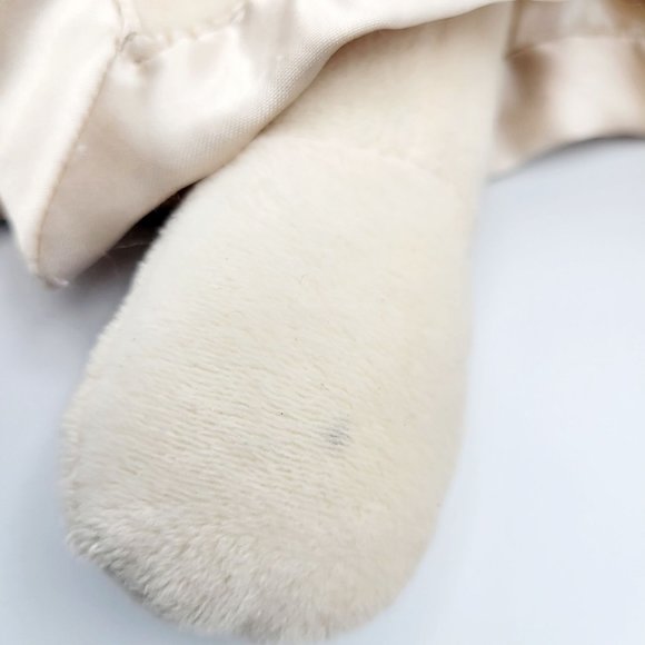 Petit Tresor of Beverly Hills Tan Bear Blanket Lovey Soft Baby Toy Satin Trimmed - Picture 8 of 9